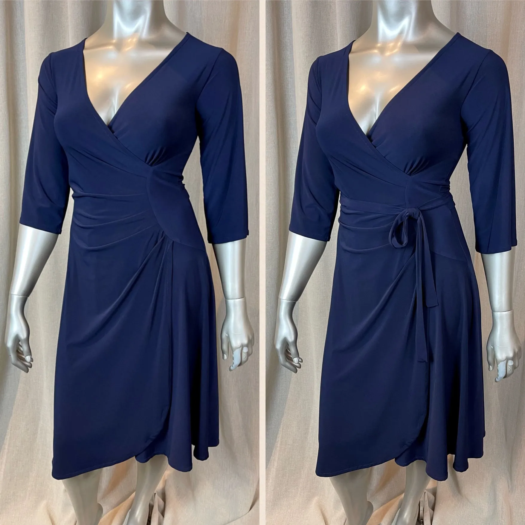 AURORA FAUX WRAP DRESS | plain colours