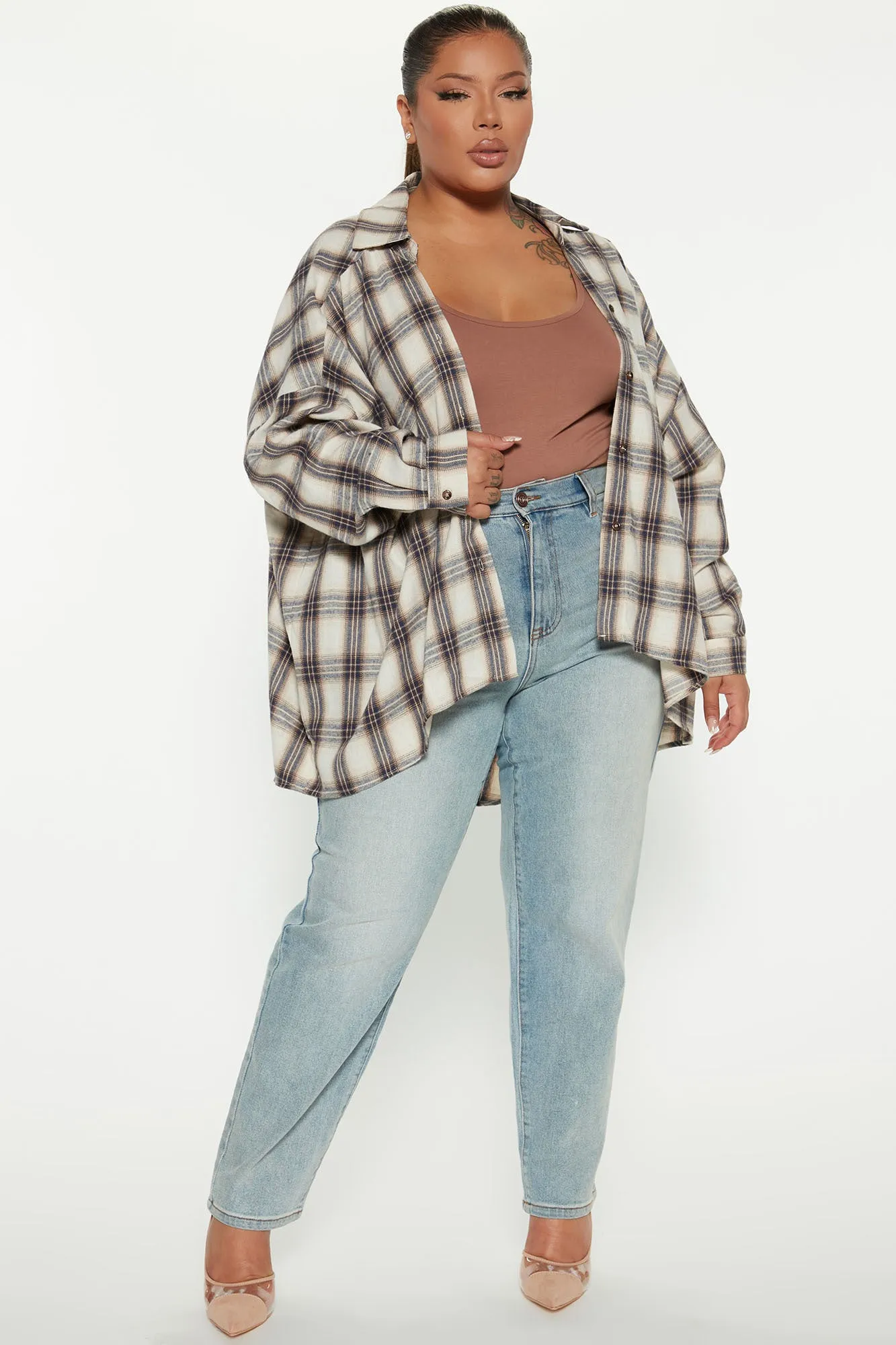 Avani Plaid Shirt - Cream/combo