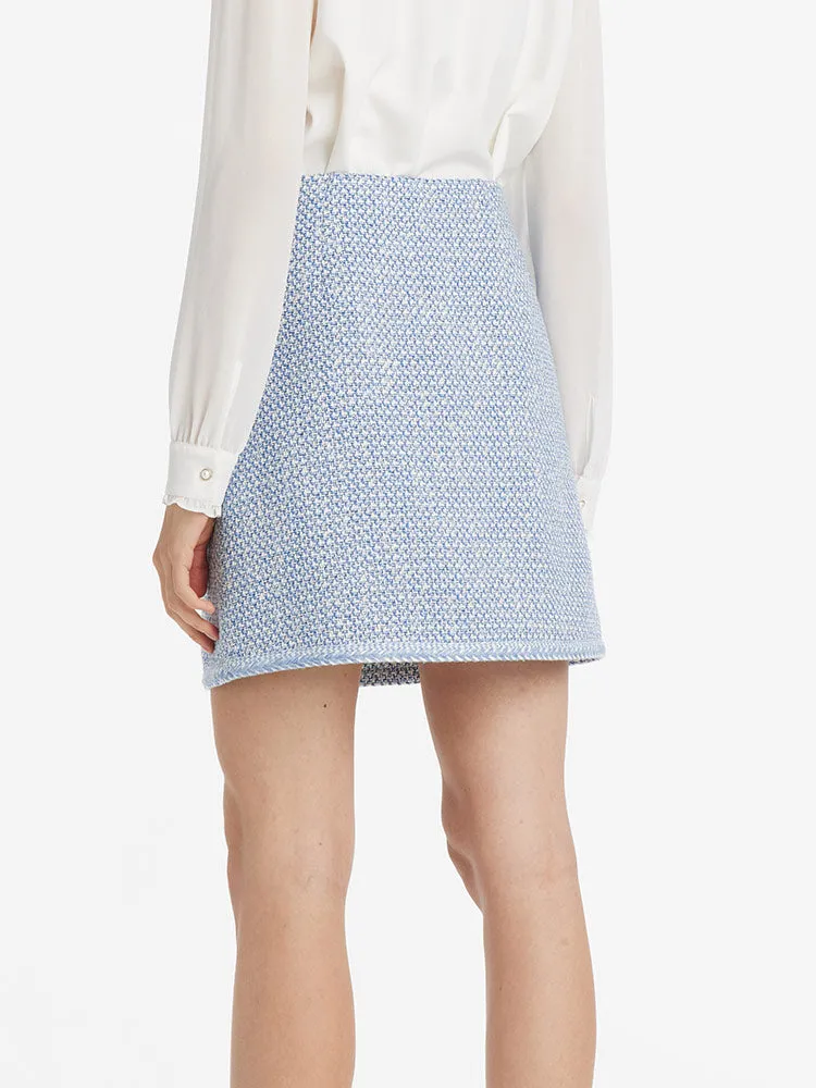 Blue A-Line Women Skirts With Pockets