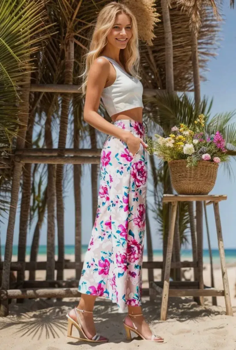 Fabulous Floral Culottes Pants