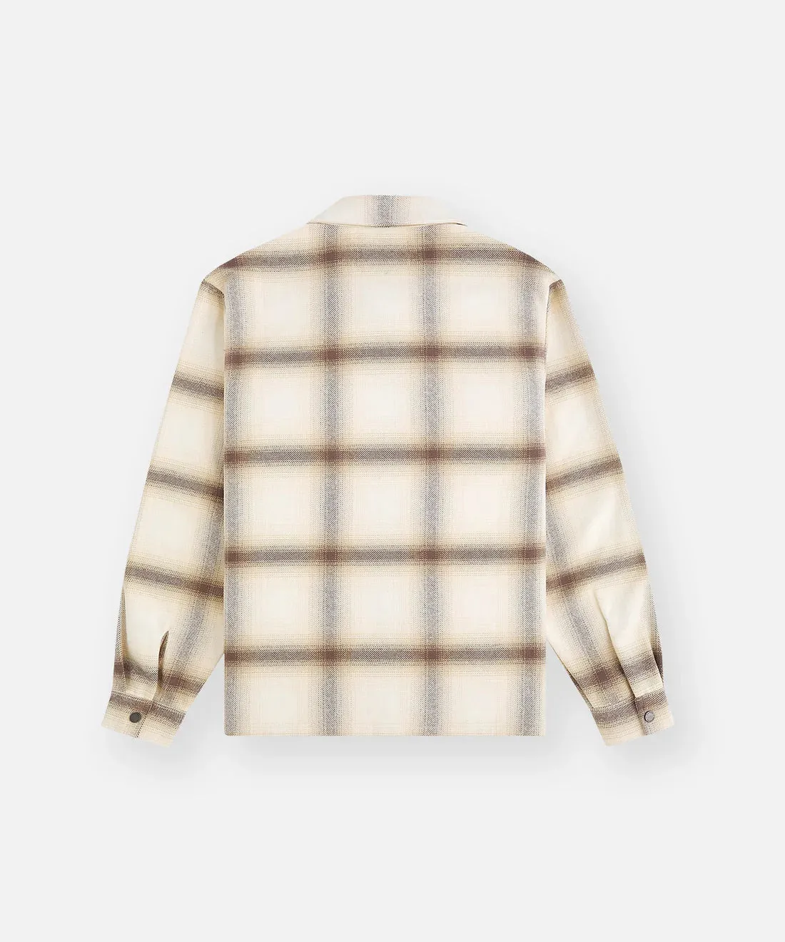 Flannel Zip Front Shirt (Cream) - 300390