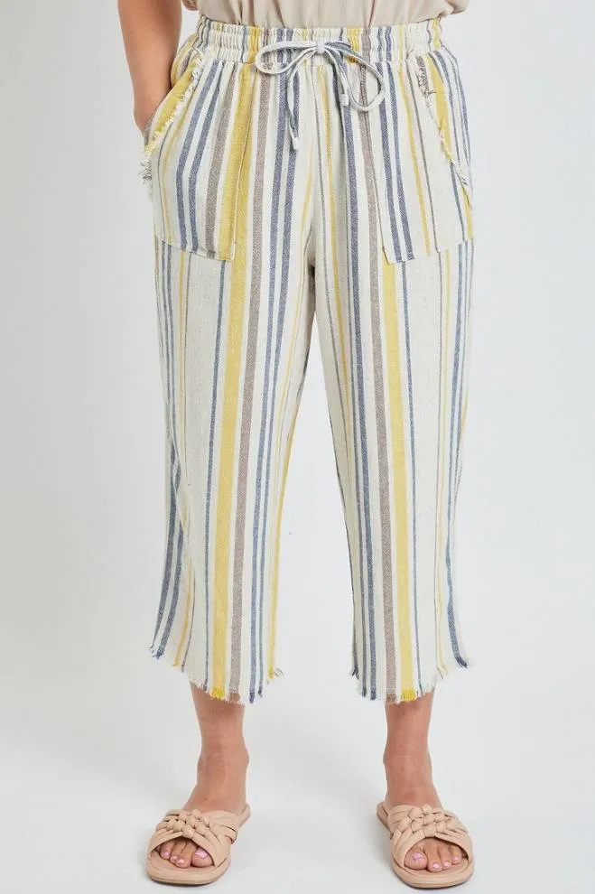 Frayed Striped Culottes