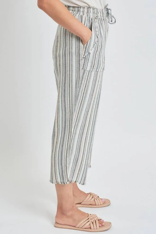 Frayed Striped Culottes