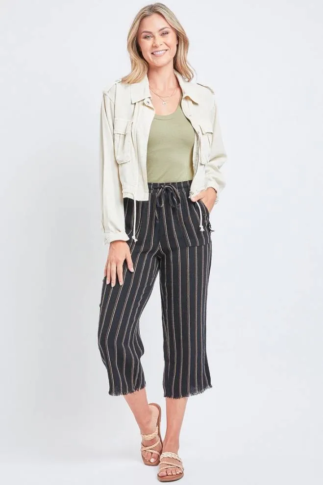 Frayed Striped Culottes