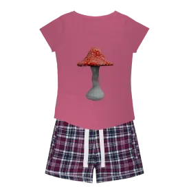 Mushroom2 Women's Sleepy Tee and Flannel Short