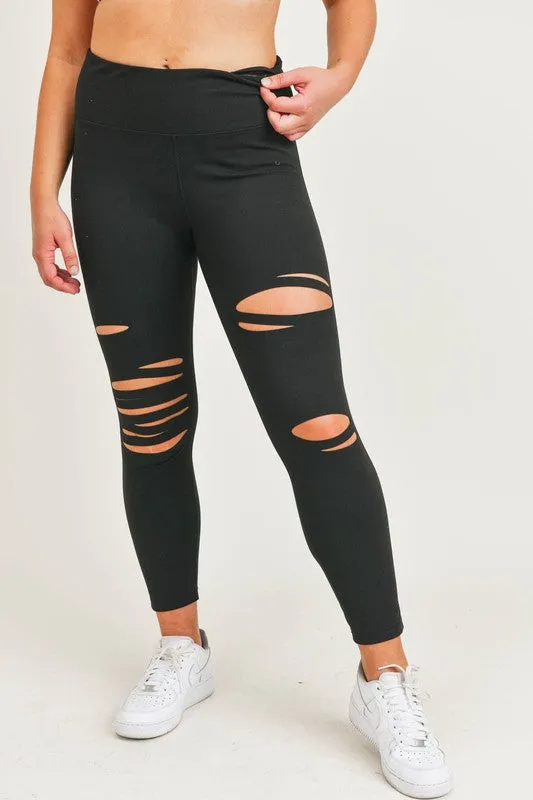 *Online Exclusive* Mono B Red Laser-Cut Highwaist Leggings