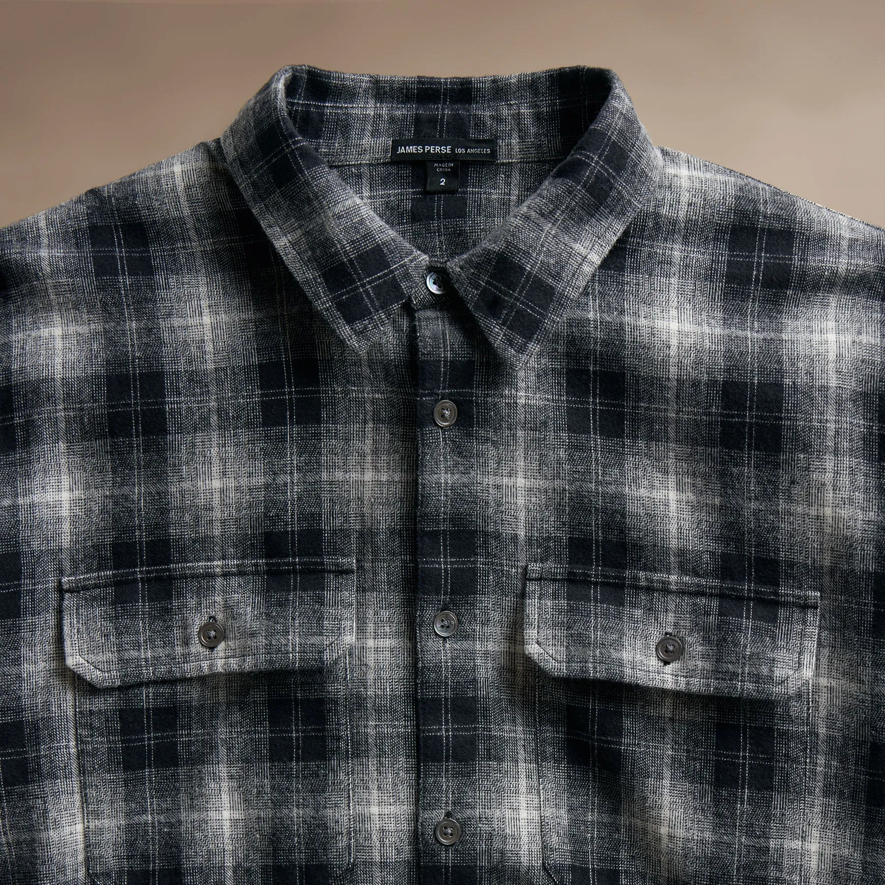 Plaid Flannel Shirt - Black/White