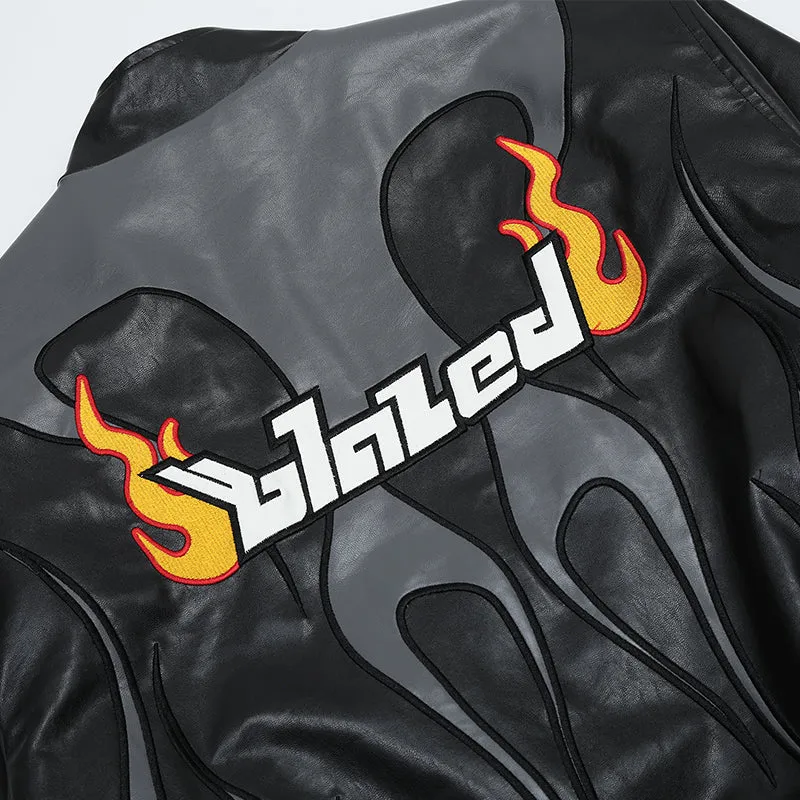 PopFlying Retro Racing Leather Jacket Hellfire