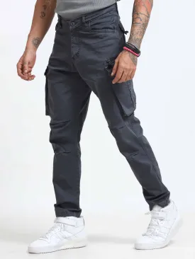 Rugged Zip Cargo Pants In Ash Blue