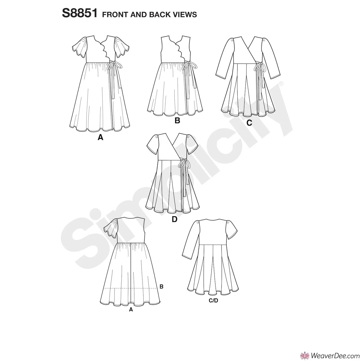 Simplicity Pattern S8851 Children's Dresses