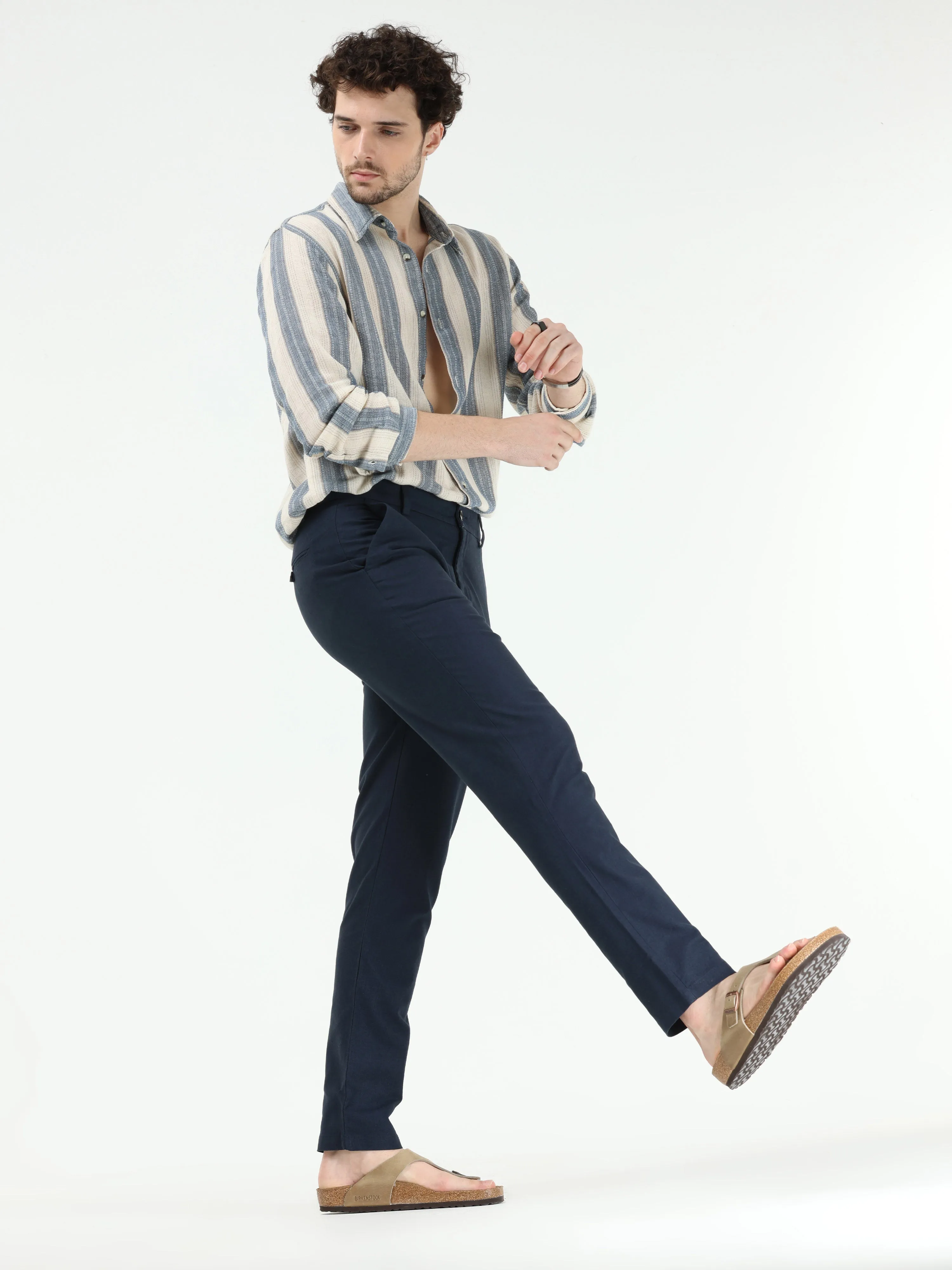 Timeless Cotton Navy Linen Chino