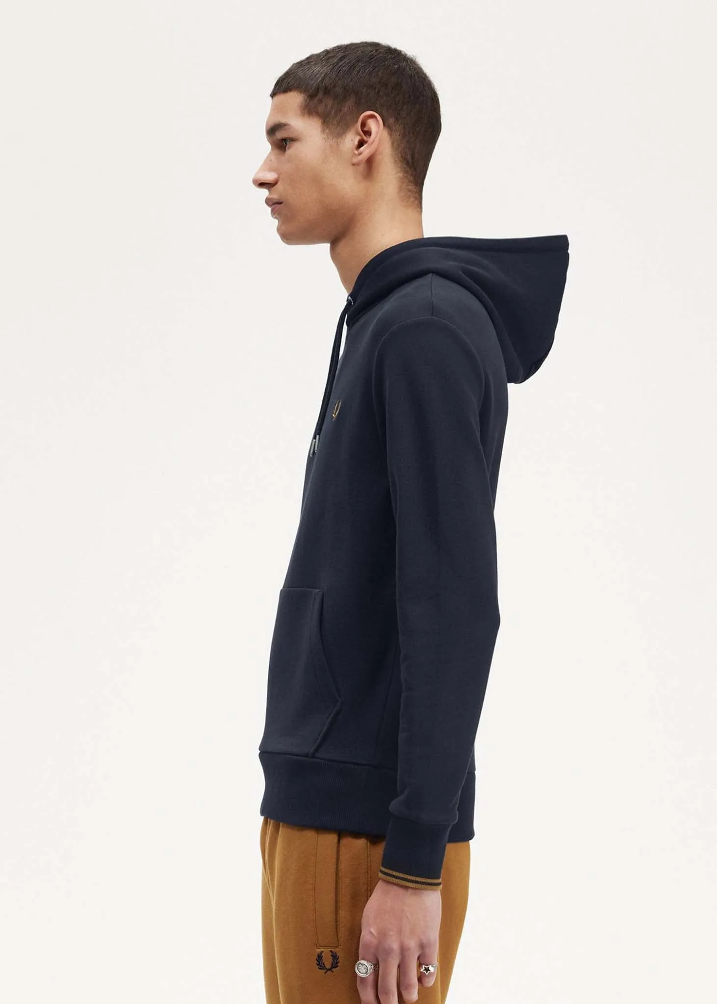 Tipped hooded sweatshirt - navy dark caramel