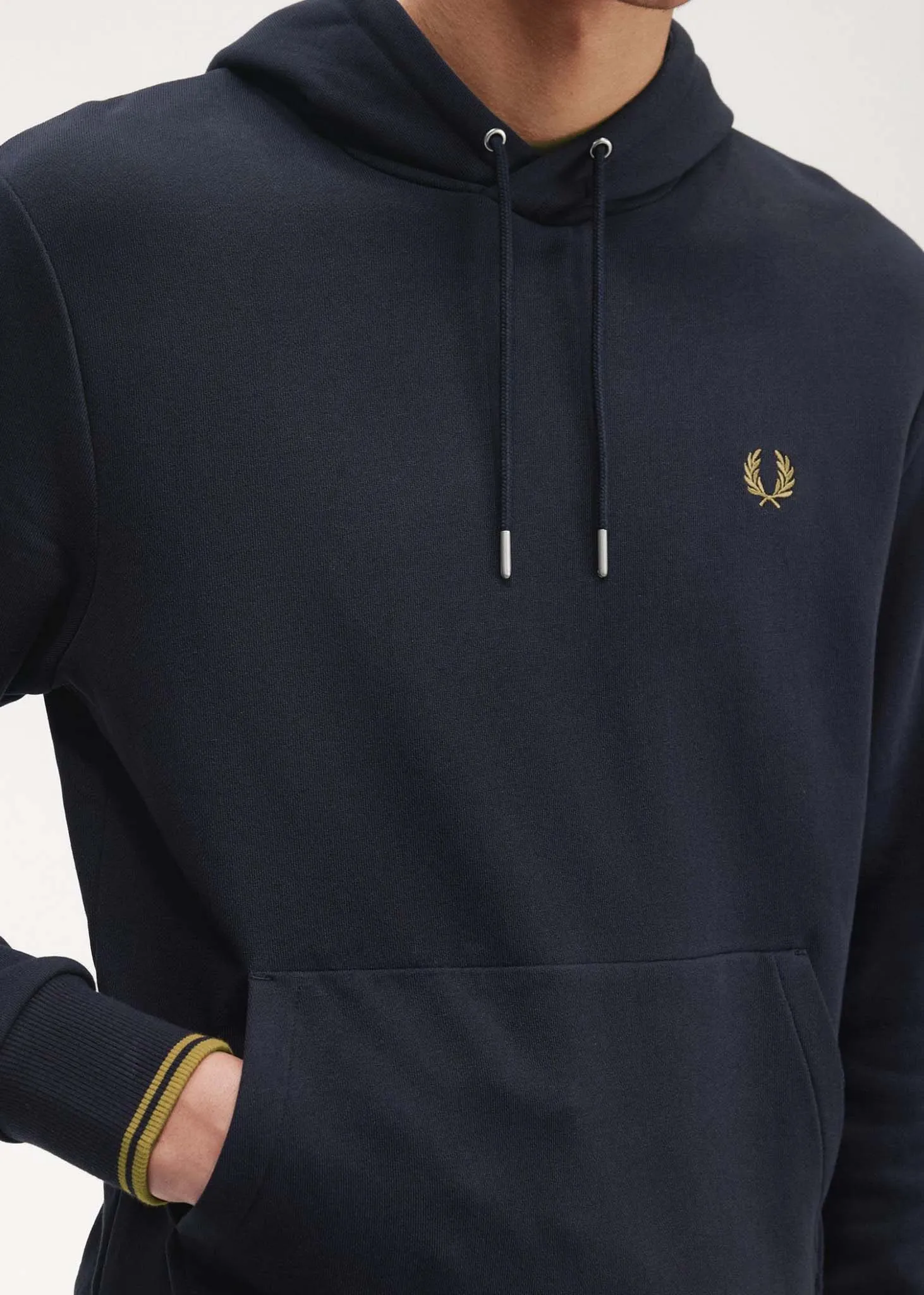 Tipped hooded sweatshirt - navy dark caramel