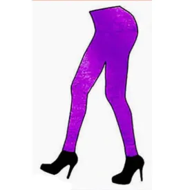 Women's Metallic Leggings - Purple