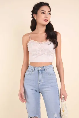 ZIA LACE BUSTIER TOP IN WHITE