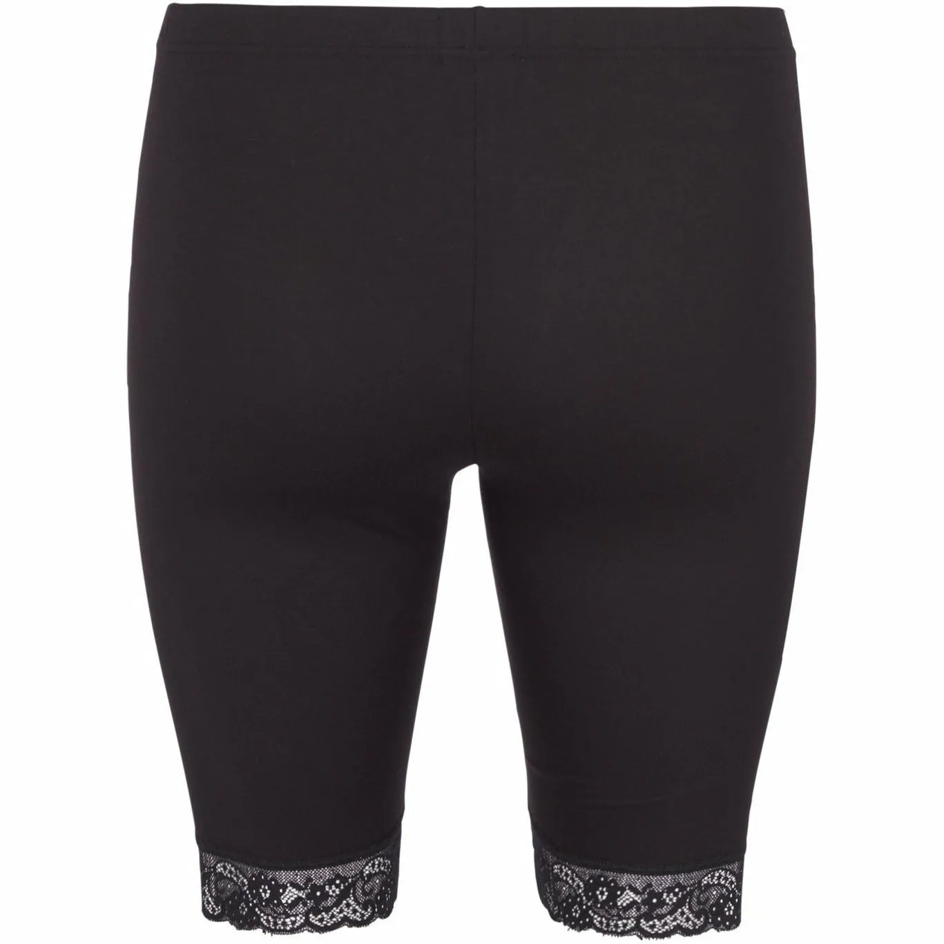 Zizzi Lace Trim Shorts Black